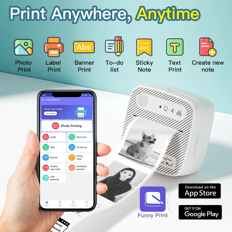 Inkless Mini Sticker Printer