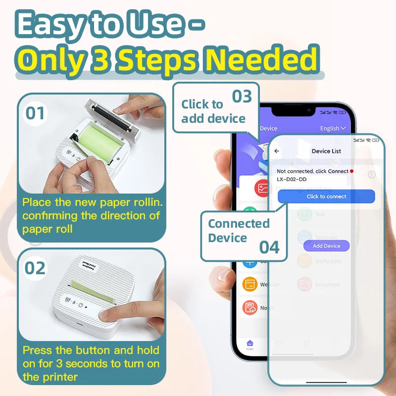 Inkless Mini Sticker Printer