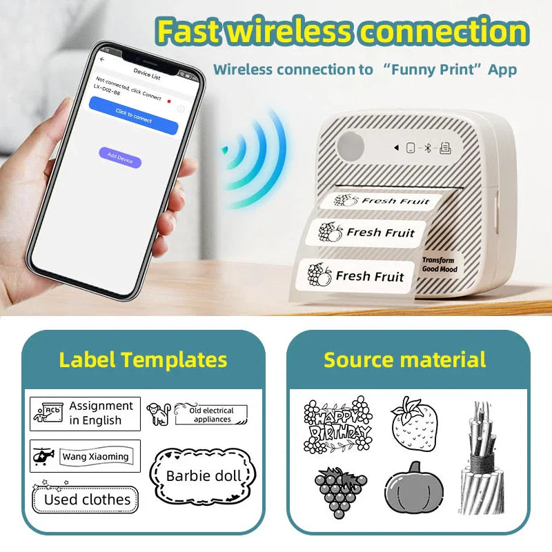 Inkless Mini Sticker Printer